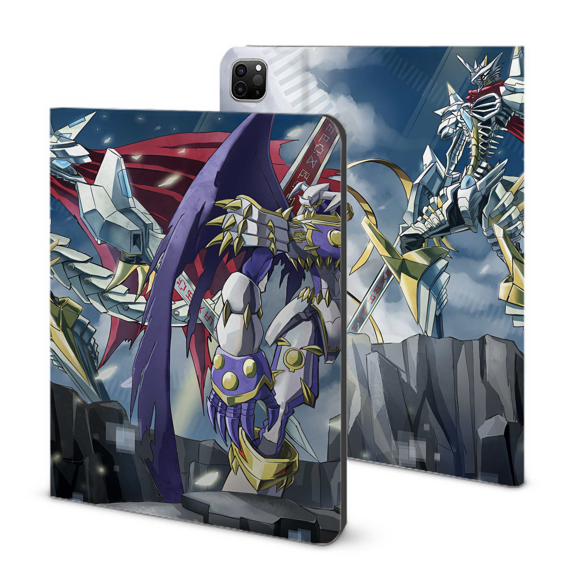 （画像用） Digimon デジタルモンスター/デジモン IPad ケース ブック型 PUレザー TPU 耐衝撃 軽量 薄型 ペン収納なし 全面保護 IPad 各モデル対応